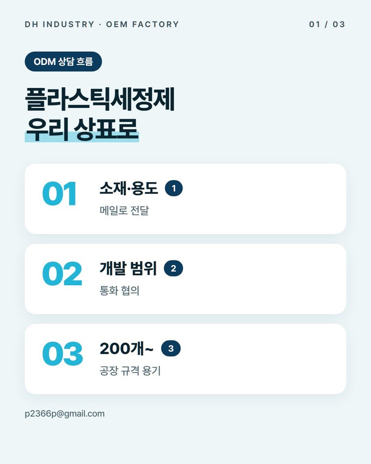 플라스틱세척제 제조, 사출·플라스틱 제품 판매처의 자체 상표 ODM | 디에이치인더스트리